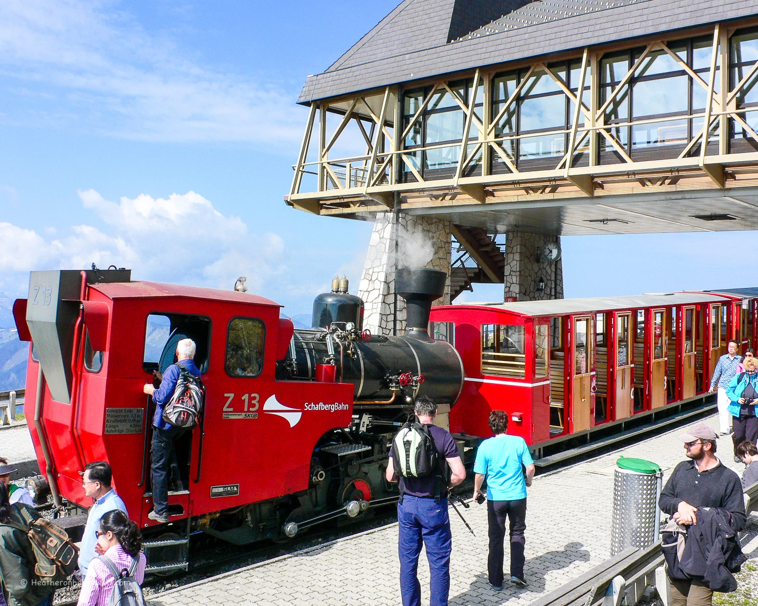 Schafbergbahn steam train at the top station above Wolfgangsee - photo by Heatheronhertravels.com