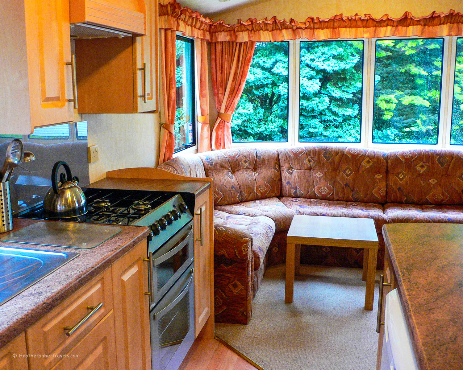 Sitting area in our Super Finch Mobile Home at Woodovis Park, Devon