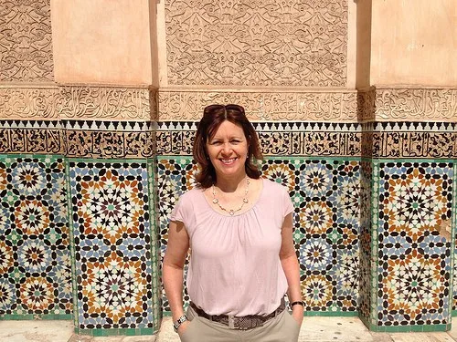 Heather at Medersa Ben Youssef in Marrakech Photo: Heatheronhertravels.com