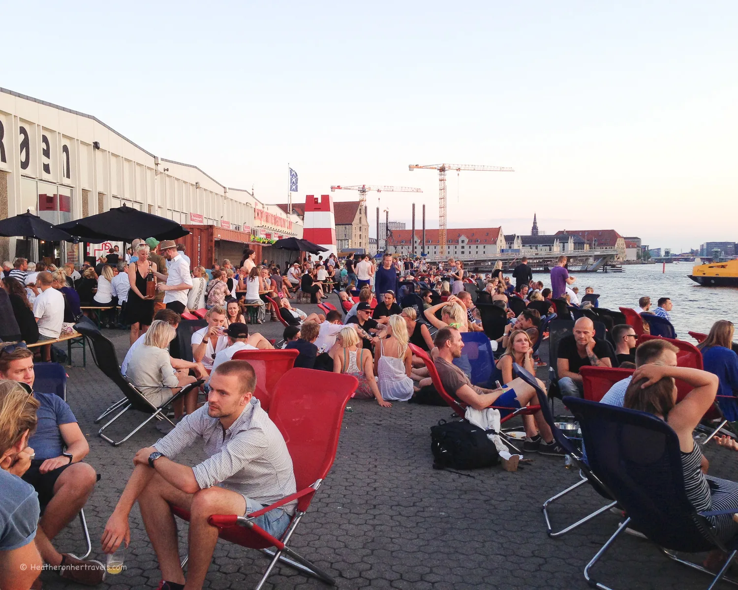 A beer by the harbour at Copenhagen Street Food on Paper Island Photo: Heatheronhertravels.com