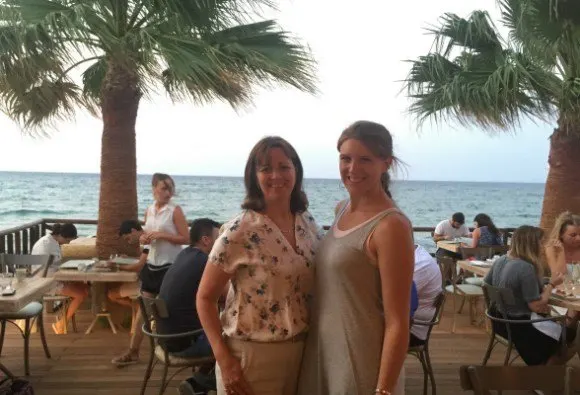 Heather and Sophia at Anadalis restaurant on Zakynthos Photo: Heatheronhertravels.com