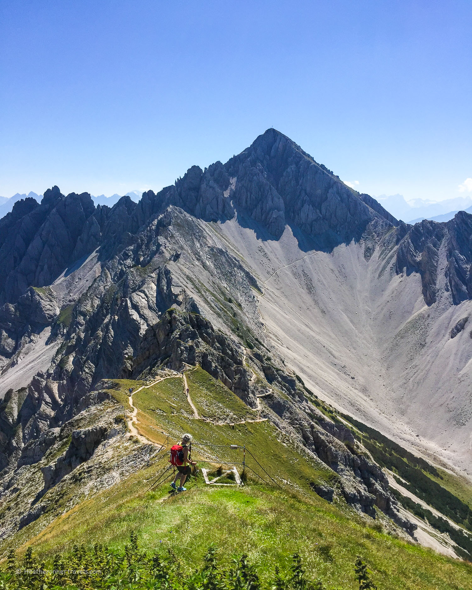 The precarious path onward from Seefelder Spitze Photo: Heatheronhertravels.com