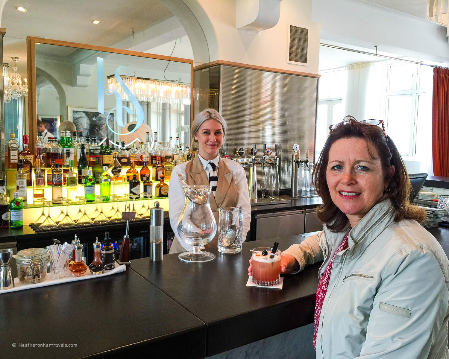 Cocktails in the bar at Kurhotel Scodsborg, Copenhagen