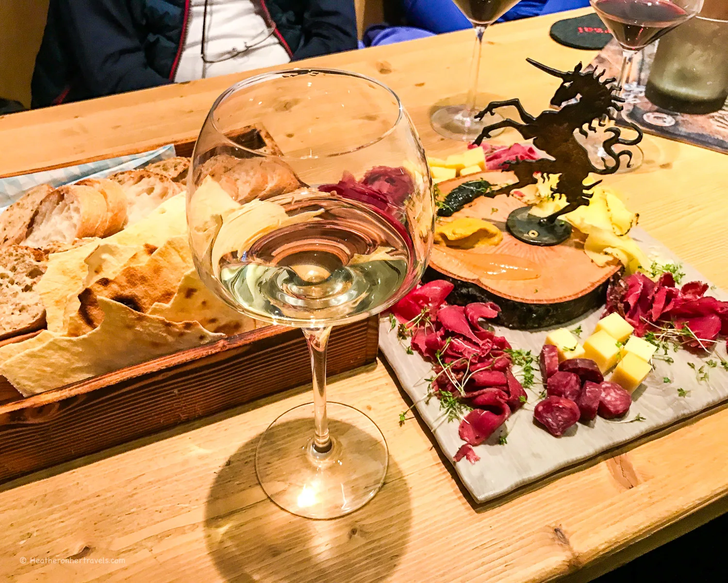 Austrian wine and cheese at Plangger