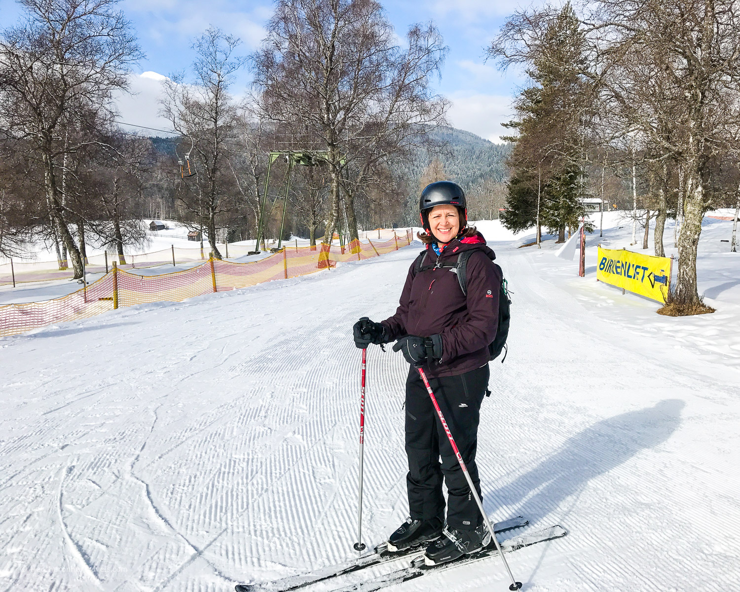 Heather trying the downhill ski in Seefeld
