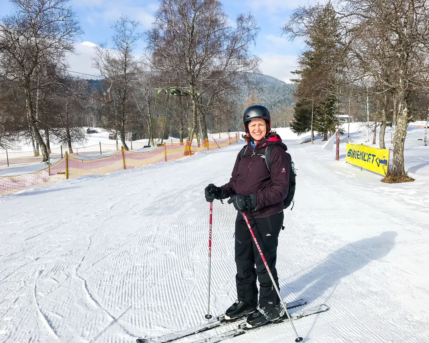 Heather trying the downhill ski in Seefeld