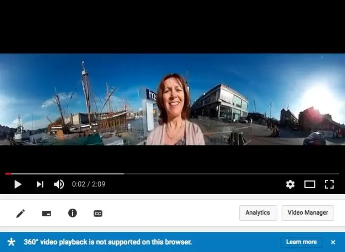 Kodak Pixpro SP360 video on Safari