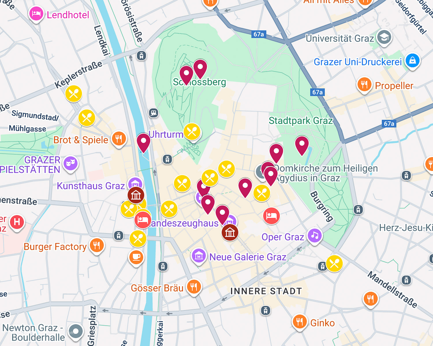 Map of Graz Austria © Heatheronhertravels.com