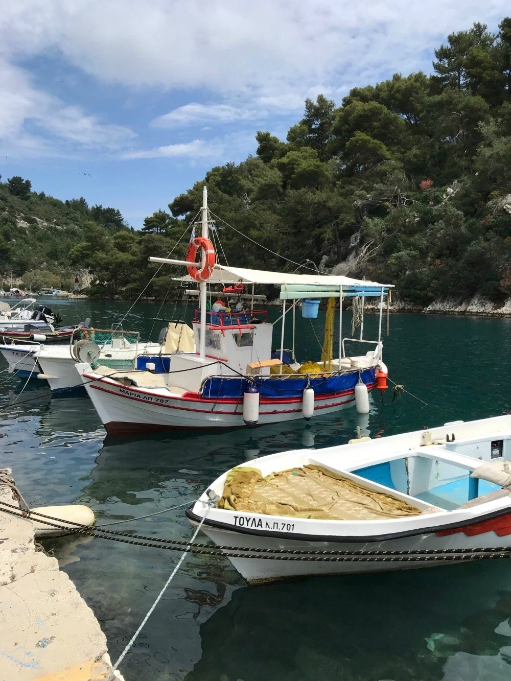 Fishing boats in Gaios Paxos Photo Heatheronhertravels.com