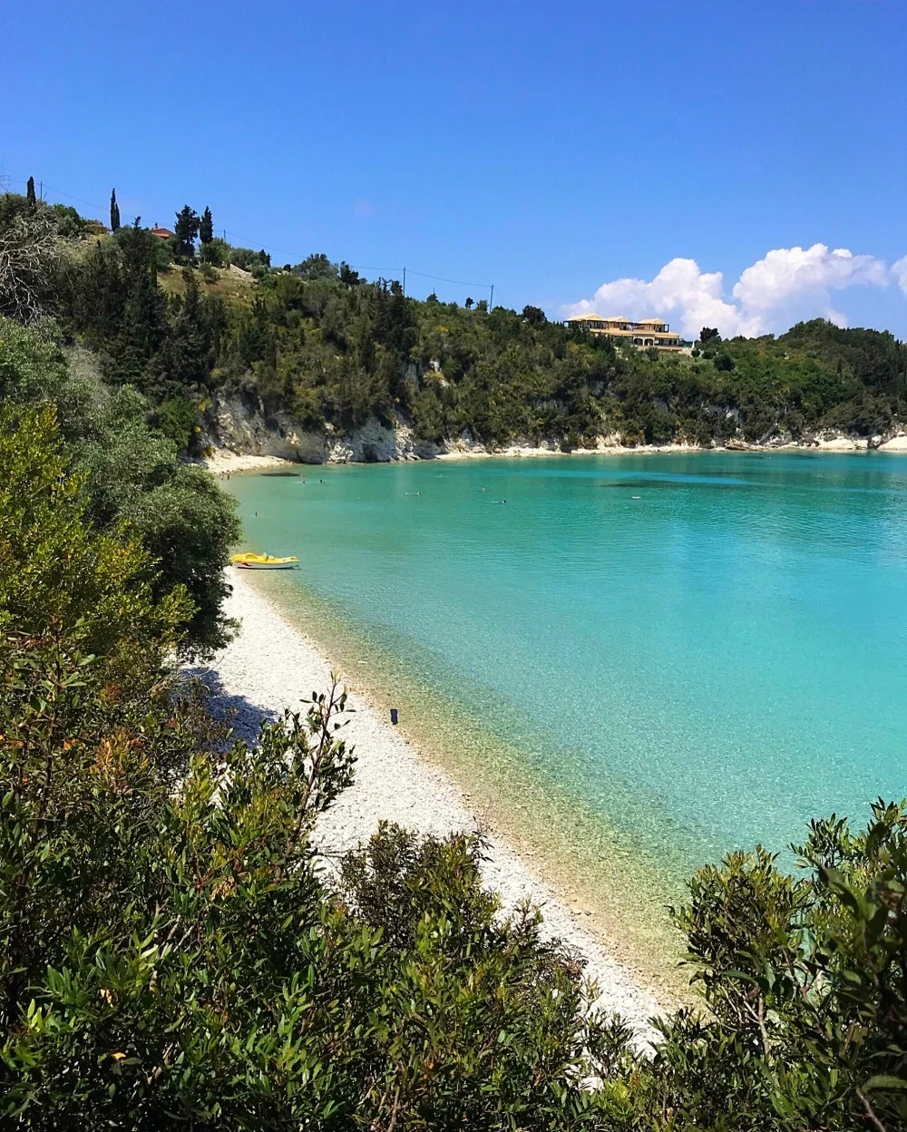 Lakka Beach in Paxos Greece Photo Heatheronhertravels.com