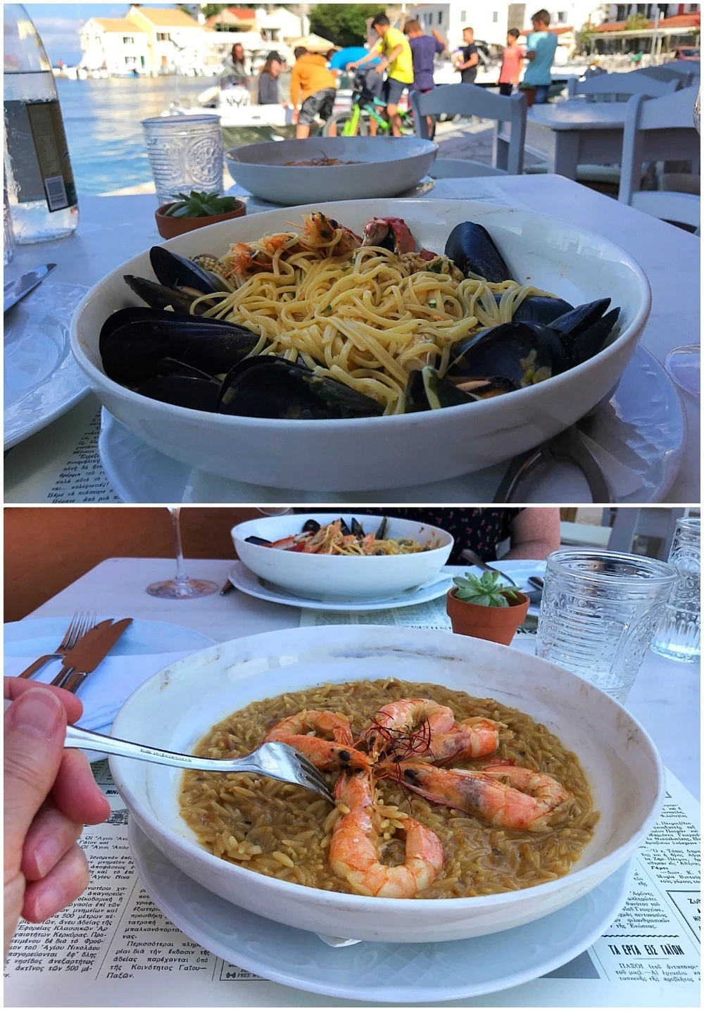 Lunch at Taverna Vassilis in Loggos Paxos, Greece Photo Heatheronhertravels