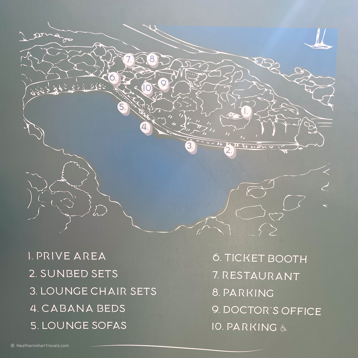 Sunbed areas at Lake Vouliagmeni © Heatheronhertravels.com